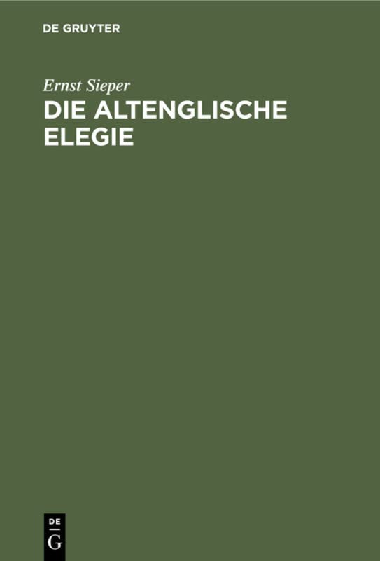 Die altenglische Elegie