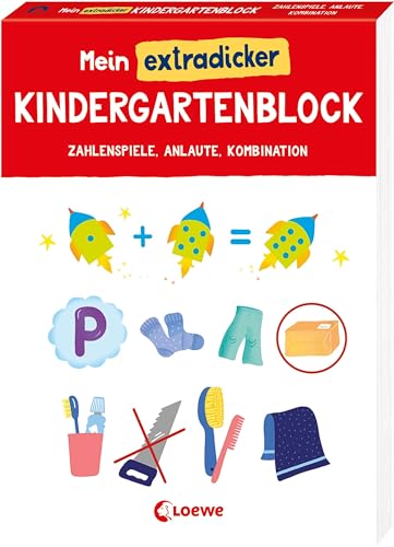 Mein extradicker Kindergartenblock: Lernblock ab 4 Jahren - Abwechslungsreiche Aufgaben zu ersten Zahlen, Anlauten und zum Kombinieren zur Vorbereitung auf die Vorschule