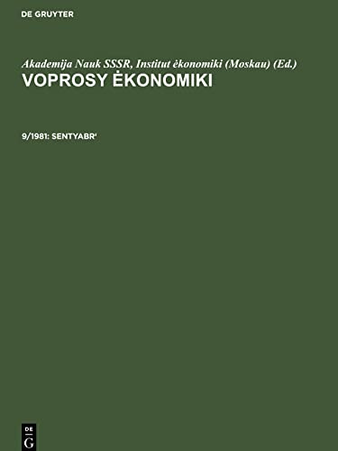 Voprosy e¿konomiki, 9/1981, Sentyabr'
