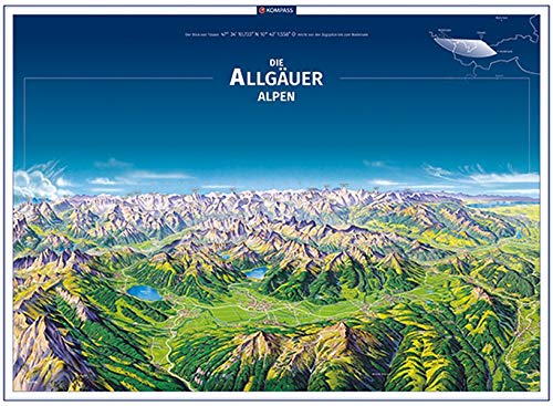KOMPASS Panorama Die Allgäuer Alpen, Poster (KOMPASS-Panoramakarten, Band 372)