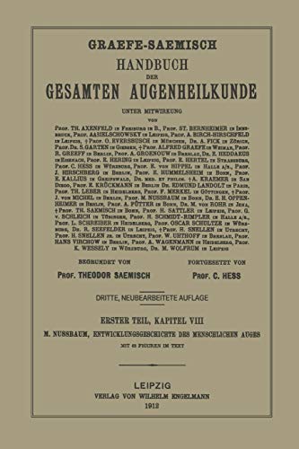 Entwicklungsgeschichte des menschlichen Auges (Handbuch der Gesamten Augenheilkunde)