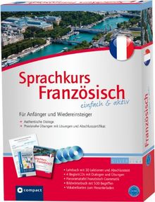 Sprachkurs Französisch einfach & aktiv. Medienpaket mit 2 Büchern, 4 CDs, Grammatiktafel und Downloads. Compact SilverLine