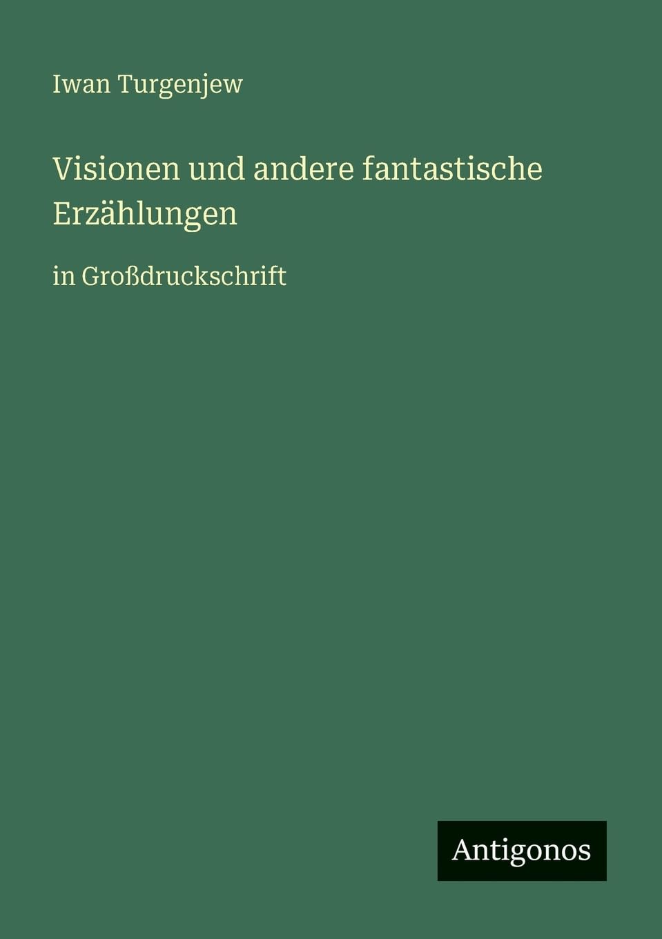 Visionen und andere fantastische Erzählungen: in Großdruckschrift