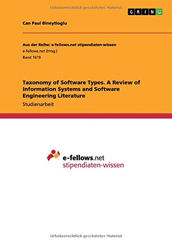 Taxonomy of Software Types. A Review of Information Systems and Software Engineering Literature