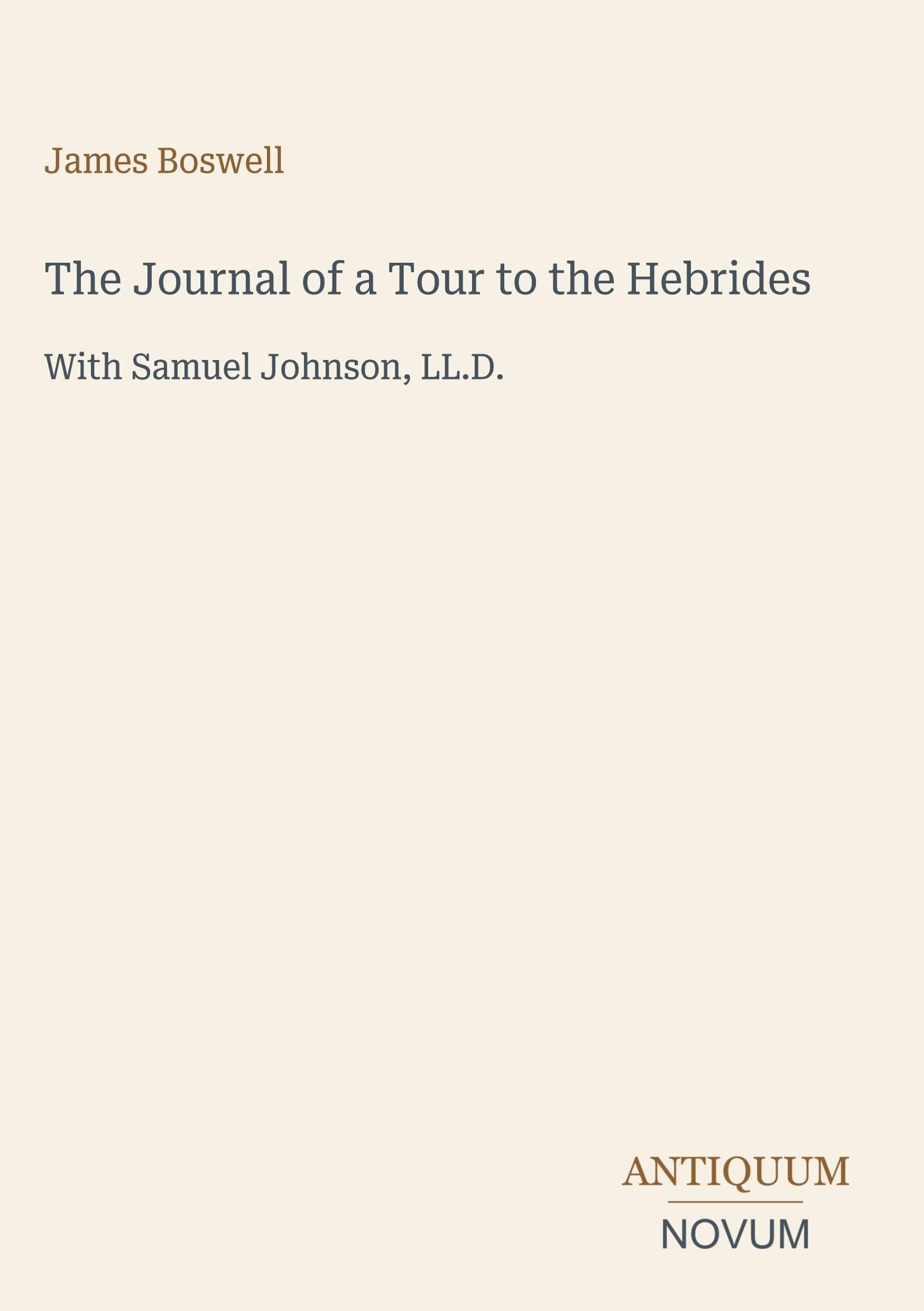 The Journal of a Tour to the Hebrides