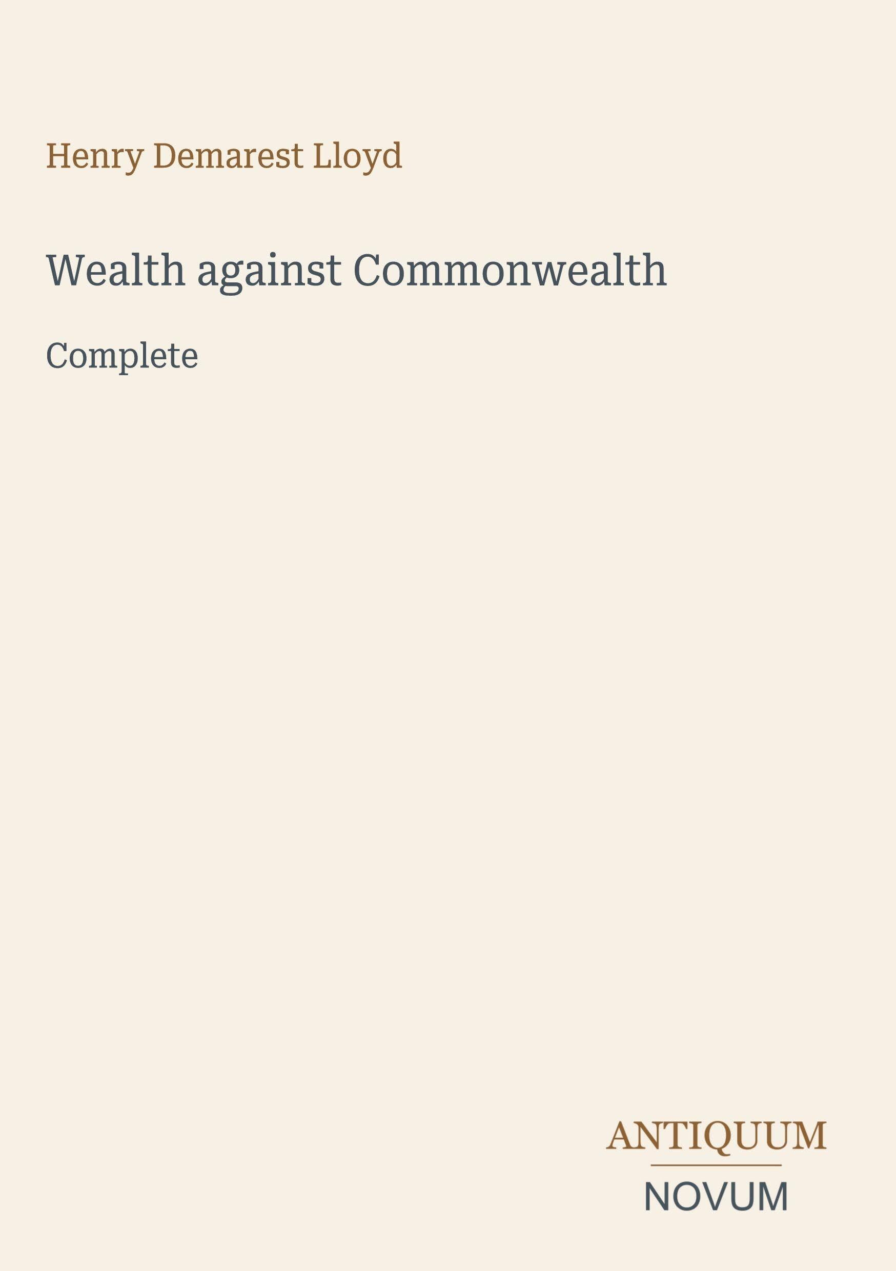 Wealth against Commonwealth