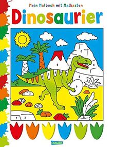 Mein Malbuch mit Malkasten: Dinosaurier: Mit bunter Wasserfarben-Palette