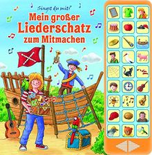 Mein großer Liederschatz zum Mitmachen - Hardcover-Buch - 27 Kinderlieder zum Mitsingen: 27-Button-Liederbuch