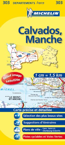 Calvados, Manche (michelin Kaart - Lokaal Frankrijk (303))