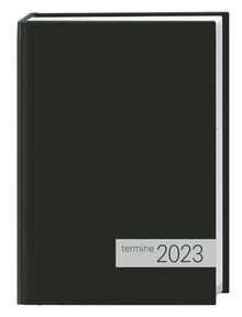 Kalenderbuch schwarz 2023 - flexibler Umschlag - times&more Terminkalender - Taschenkalender - Wochenplaner - Organzier mit Softcover - 160 Seiten - 11 x 15 cm