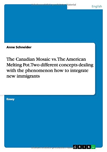 The Canadian Mosaic vs. The American Melting Pot. Two different concepts dealing with the phenomenon how to integrate new immigrants