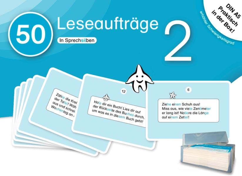50 Leseaufträge 2 in der Box in Sprechsilben: Zum selbstständigen und motivierenden Bearbeiten in der 1. und 2. Klasse (Mein Sternchenheft)