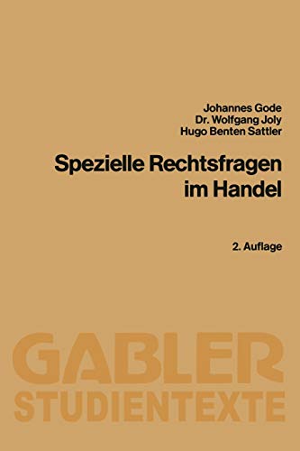 Spezielle Rechtsfragen im Handel (Gabler-Studientexte)