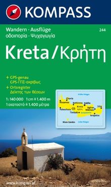 Kreta / Kriti 1 : 140 000: Wandern, Ausflüge. Mit Ortsregister. GPS-genau