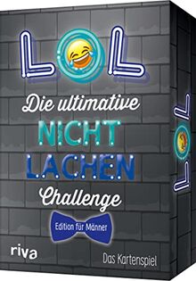 LOL – Die ultimative Nicht-lachen-Challenge – Edition für Männer: Das Kartenspiel. Mit den besten Witzen, Flachwitzen, Scherzfragen für Erwachsene. Partyspiel mit Trinkspielvariante