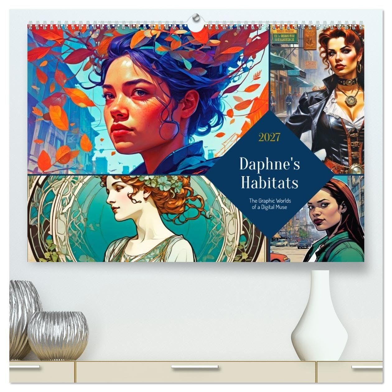 Daphne's Habitats, the Graphic Worlds of a Digital Muse (High Quality Premium Wall Calendar 2027 DIN A2 landscape),CALVENDO 12 Month Wall Calendar