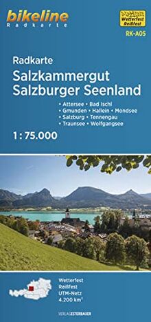 Radkarte Salzkammergut - Salzburger Seenland (RK-A05): Attersee – Bad Ischl – Gmunden – Hallein – Mondsee – Salzburg – Tennengau – Traunsee – ... GPS-tauglich mit UTM-Netz (Bikeline Radkarte)