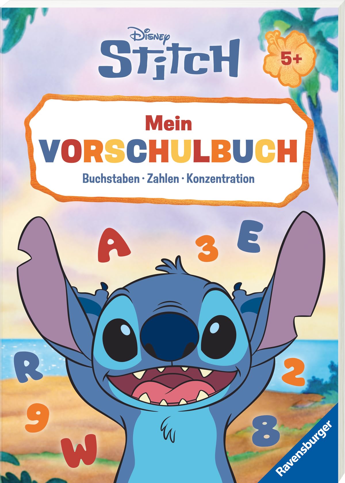 Ravensburger Disney Stitch – Mein Vorschulbuch: Buchstaben, Zahlen, Konzentration