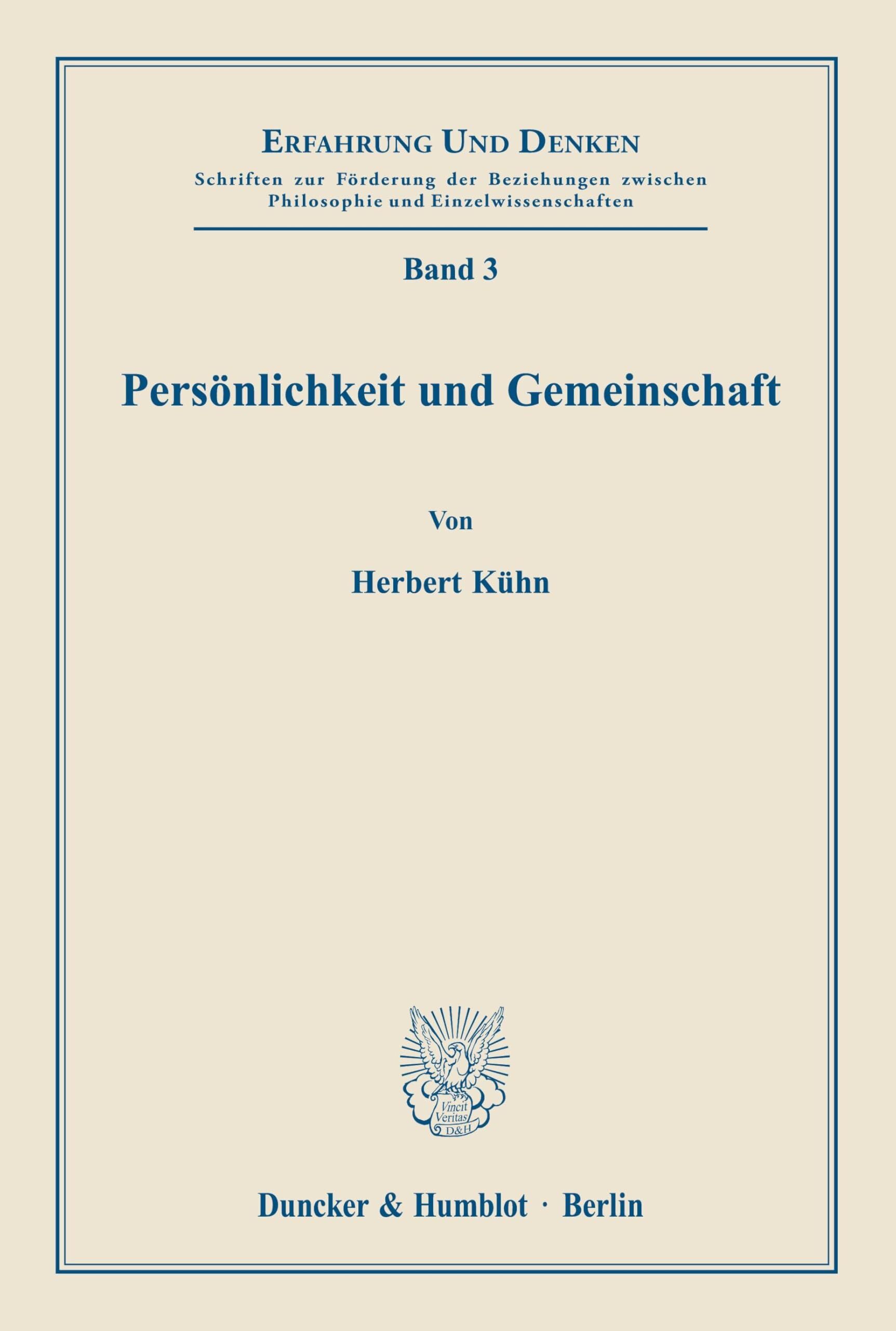 Persönlichkeit und Gemeinschaft.