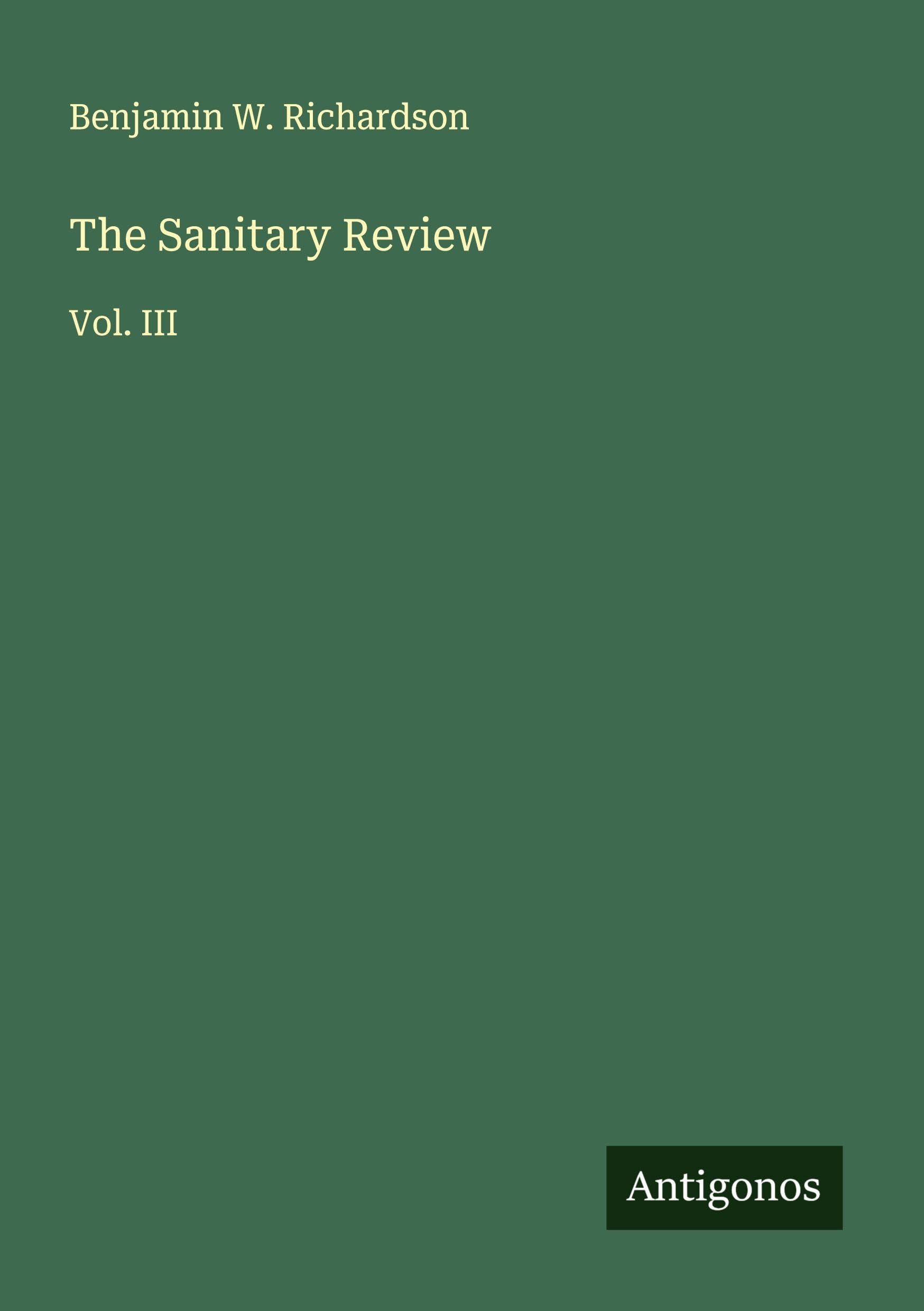The Sanitary Review: Vol. III