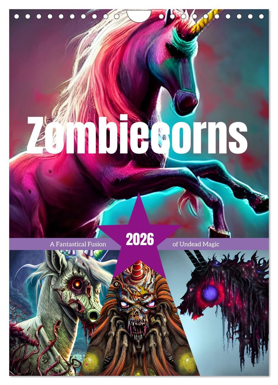 Zombiecorns (Wall Calendar 2026 DIN A4 portrait), CALVENDO 12 Month Wall Calendar: A Fantastical Fusion of Undead Magic