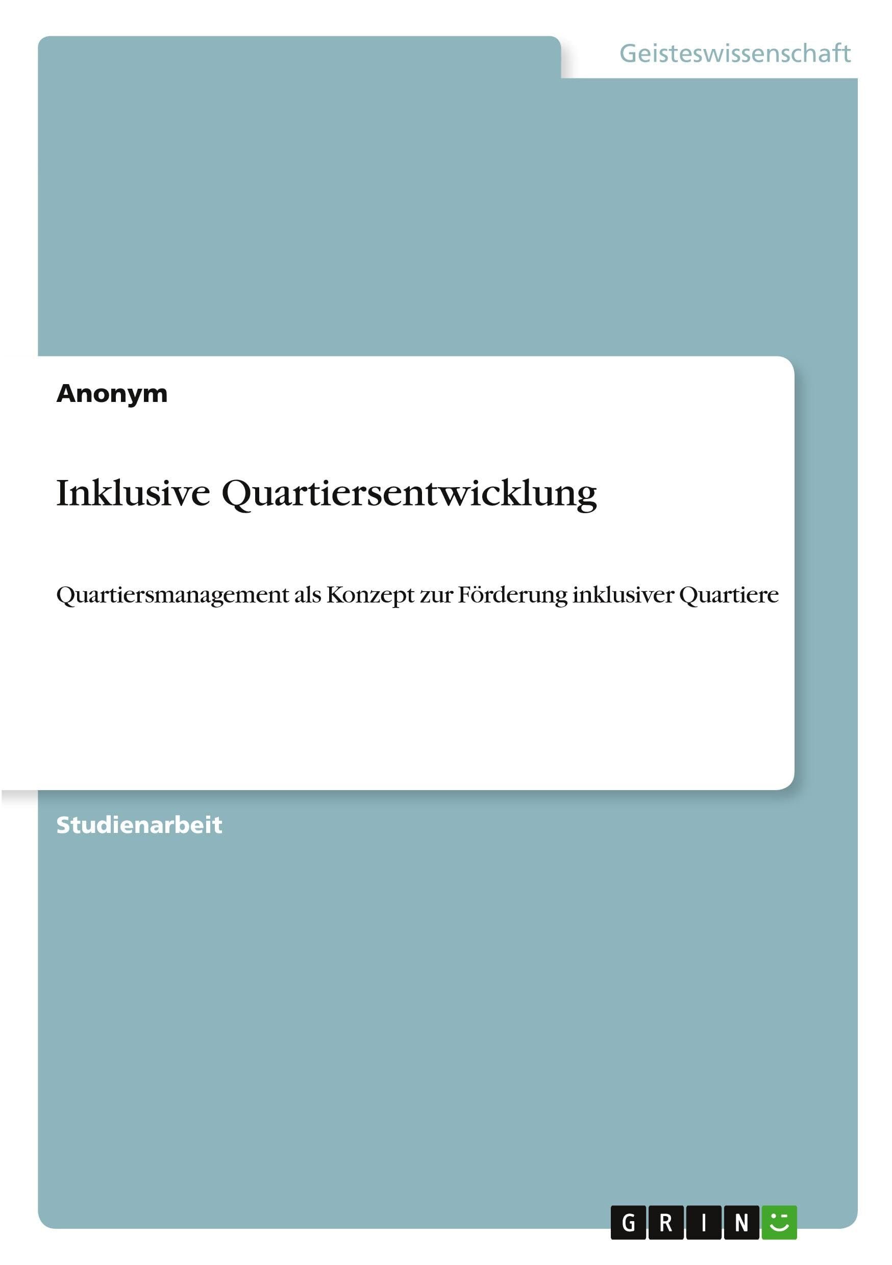 Inklusive Quartiersentwicklung