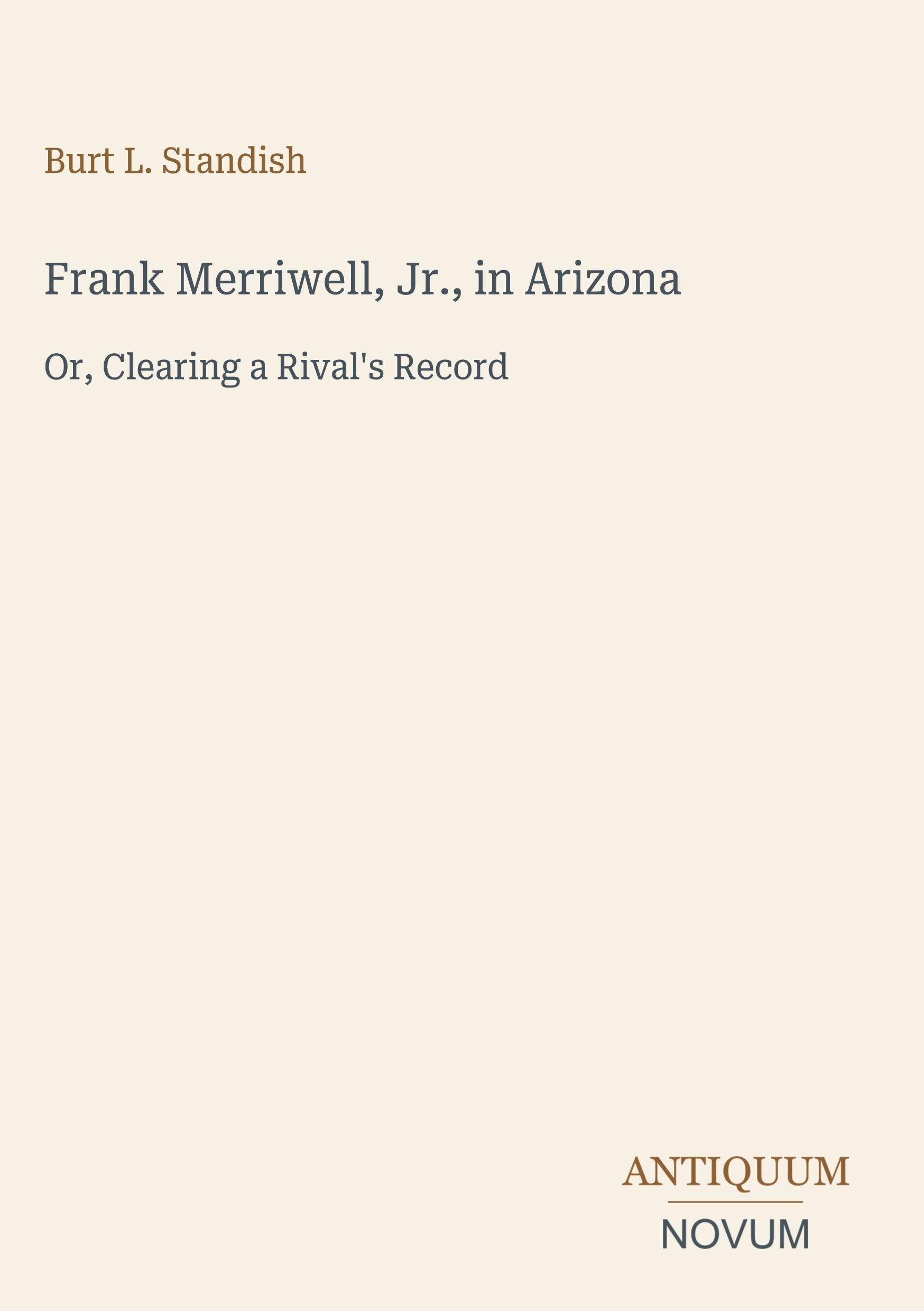 Frank Merriwell, Jr., in Arizona