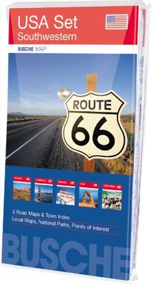USA Set Southwestern: 5 Karten im Set: 4 Einzelkarten (Arizona, California, Nevada, Utah), 1 Übersichtskarte (USA West)
