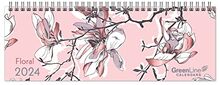 GreenLine Floral 2024 - Tischquerkalender - Tischkalender - Blumen - 29,7x10,5