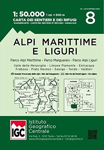 Wanderkarte 8 Alpi Liguri Karte (im Sinne von Landkarte)
