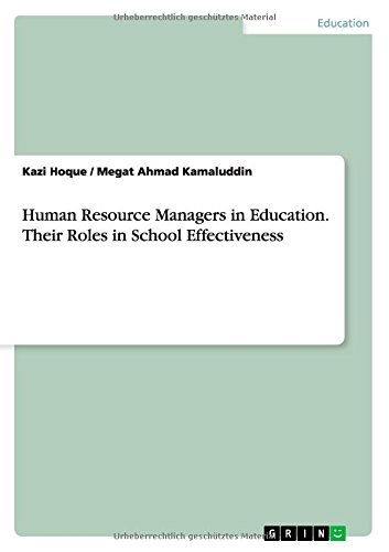 Human Resource Managers in Education. Their Roles in School Effectiveness