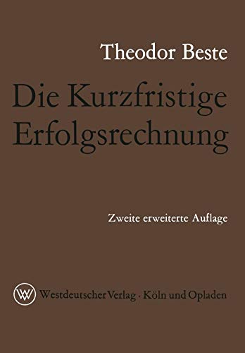 Die Kurzfristige Erfolgsrechnung