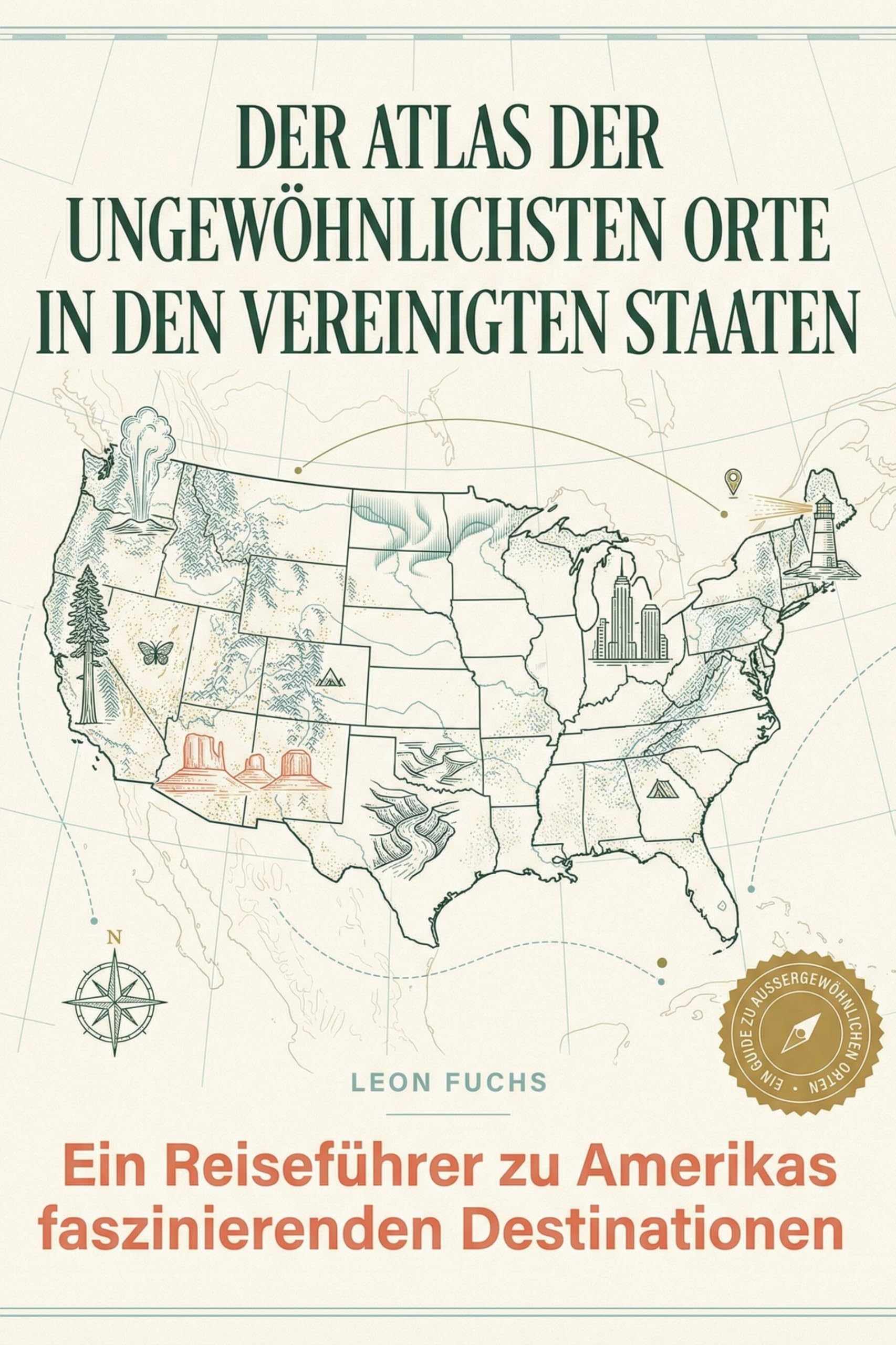 Der Atlas der ungewöhnlichsten Orte in den Vereinigten Staaten: Ein Reiseführer zu Amerikas faszinierenden Destinationen. Der Guide für Entdecker und Abenteurer. Das perfekte Geschenk für USA-Fans