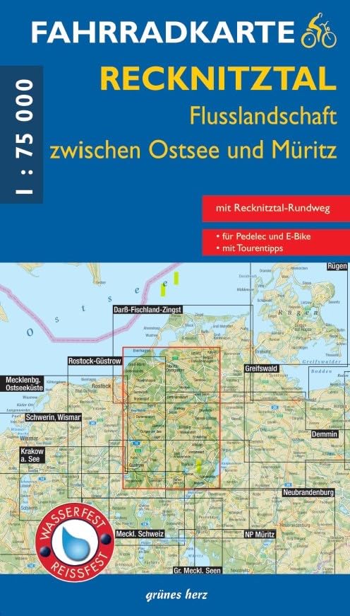 Fahrradkarte Recknitztal: Flusslandschaft zwischen Ostsee und Müritz (Fahrradkarten)