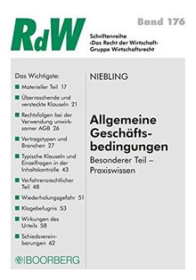 Allgemeine Geschäftsbedingungen: Besonderer Teil - Praxiswissen (Schriftenreihe RdW)