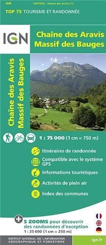 IGN 75 000 Chaine des Aravis - Massif des Bauges (Ign Map)