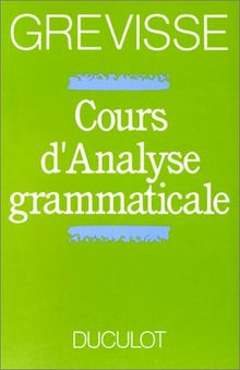 Cours d'analyse grammaticale : élève