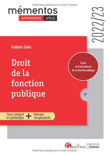 Droit de la fonction publique : 2022-2023
