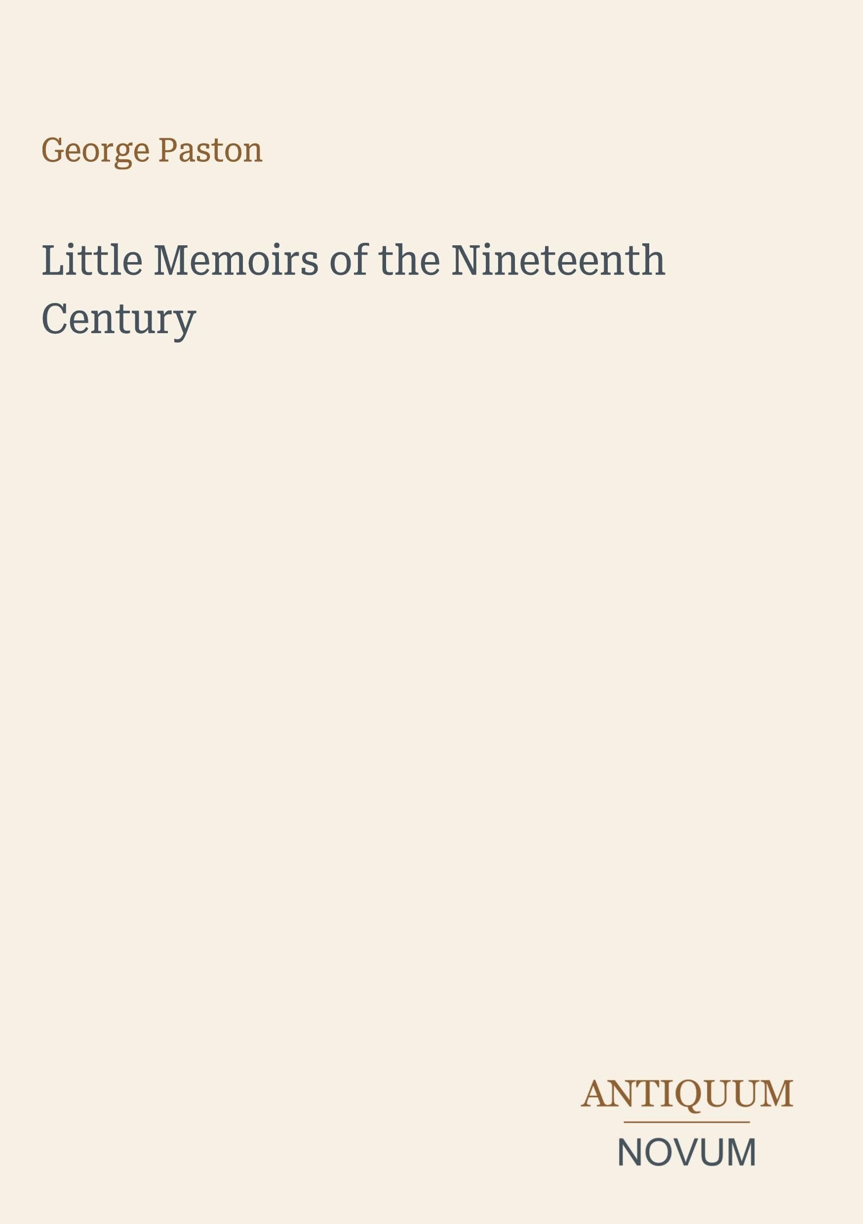 Little Memoirs of the Nineteenth Century