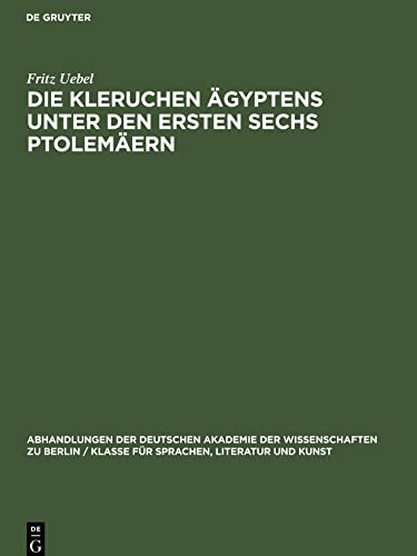 Die Kleruchen Ägyptens unter den ersten sechs Ptolemäern