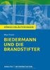 Biedermann und die Brandstifter: Textanalyse und Interpretation mit ausführlicher Inhaltsangabe und Abituraufgaben mit Lösungen