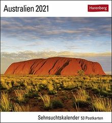 Australien Sehnsuchtskalender 2021 - Postkartenkalender mit Wochenkalendarium - 53 perforierte Postkarten zum Heraustrennen - zum Aufstellen oder Aufhängen - Format 16 x 17,5 cm