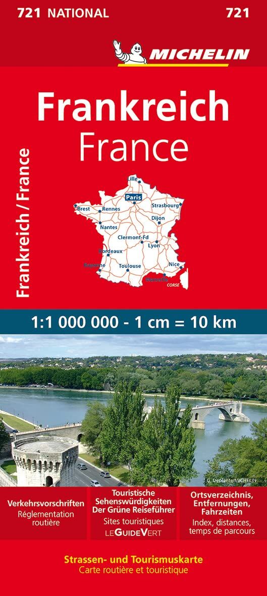 Michelin Frankreich einseitig Karte (im Sinne von Landkarte)