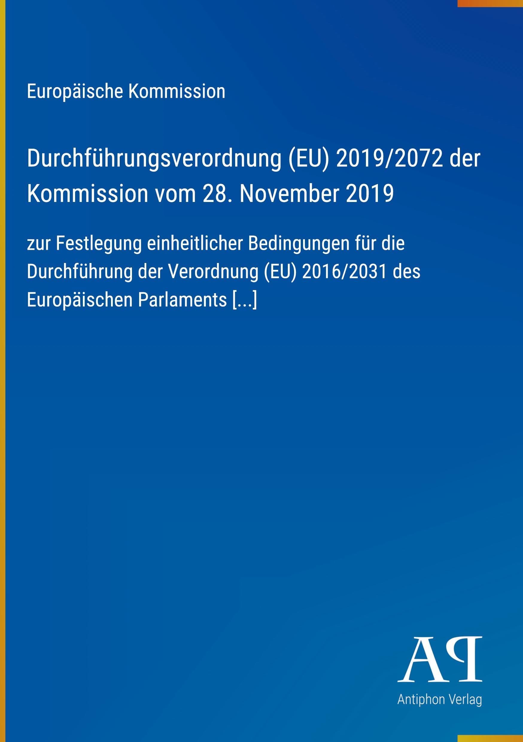 Durchführungsverordnung (EU) 2019/2072 der Kommission vom 28. November 2019