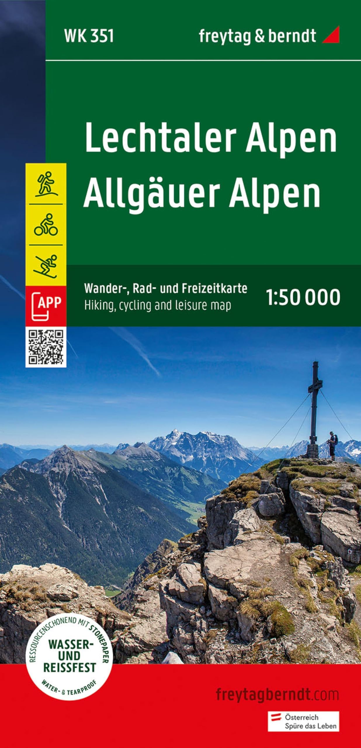 Lechtaler Alpen - Allgäuer Alpen, Wander-, Rad- und Freizeitkarte 1:50.000, freytag & berndt, WK 351: Mit APP, wasserfest und reißfest (freytag & berndt Wander-Rad-Freizeitkarten, Band 351)