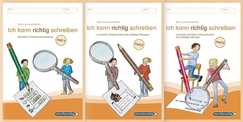 Mein Lupenschreibheft 1 bis 3 im Set zum Vorteilspreis - Ich kann richtig schreiben: - Schreiben in Kästchenschreibweise und Lernwörter und Sätze richtig schreiben mit vielfältigen Übungen