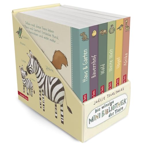 Die winzige Mini-Bibliothek der Tiere - 6 Mini-Pappbilderbücher im Schuber (Die große Mini-Bibliothek der Wörter) - Joëlle Tourlonias Pappband
