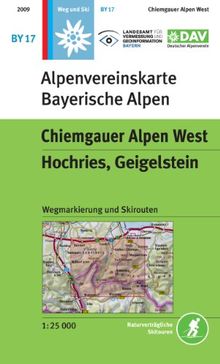 Chiemgauer Alpen, West, Hochries, Geigelstein: Topographische Karte 1:25.000 mit Wegmarkierungen und Skirouten