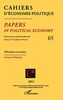 Cahiers d'économie politique: Histoire de la pensée et théories - Philosophie économique