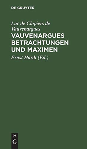 Vauvenargues Betrachtungen und Maximen